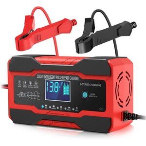Battery Charger 10-Amp 12V and 24V Fully-Automatic Smart Car Battery Charger